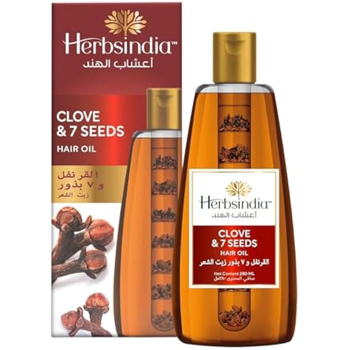 Herbsindia Clove & 7 Herbal Seeds Hair Oil With Nourish Tube | Makes Hair Thicker & Shinier | Silicone & Paraben Free | 180ml - Image 1